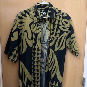 Green and Black Patterned Men's Shirt